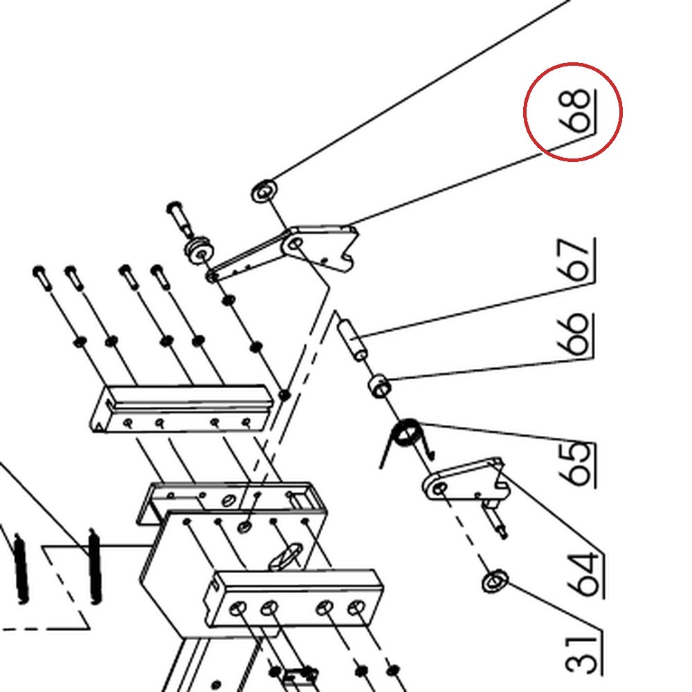 Direct Lift DP8-2010DC Safety Lock A for 7K / 8K / PP8+ Four-Post Lifts - parts drawing detail