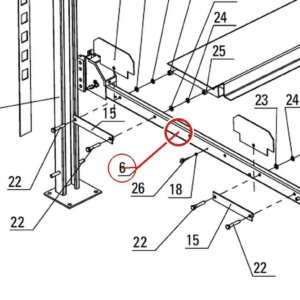 Direct Lift DP8-2100G Crossbeam Weldment for PP8 Plus Long 8K 4-Post Lift parts diagram