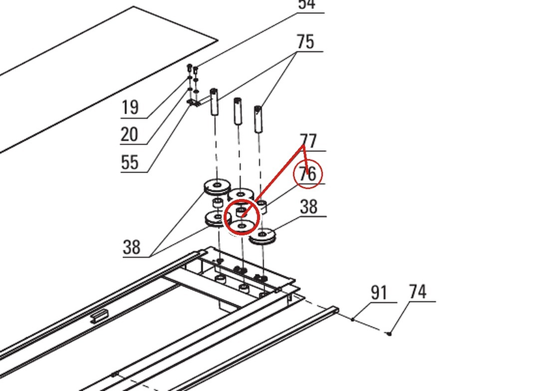 Direct Lift DP8-3008 Bushing A Spacer for 8K 4-Post Parking Lifts (PP8 Plus & PP8 Plus Long) parts diagram