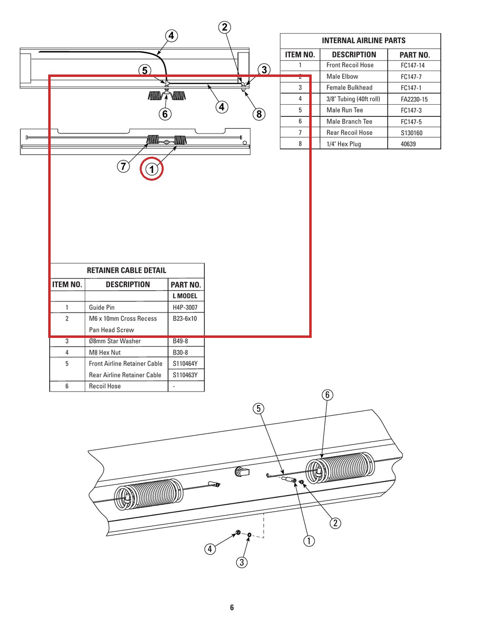Direct Lift H4P-3007 Guide Pin / Coupler for CR14 & Pro 14F Lifts (Replaces H4P-3007FWD) - full parts breakdown drawing
