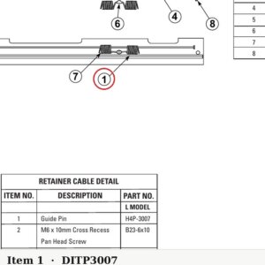 Direct Lift H4P-3007 Guide Pin / Coupler for CR14 & Pro 14F Lifts (Replaces H4P-3007FWD) - parts drawing detail