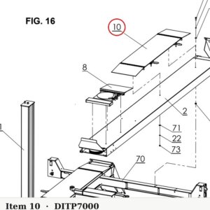 Direct Lift H4P-7000 Rear Slip Plate for Pro 14F 14,000 lb Alignment 4-Post Lift - parts drawing detail