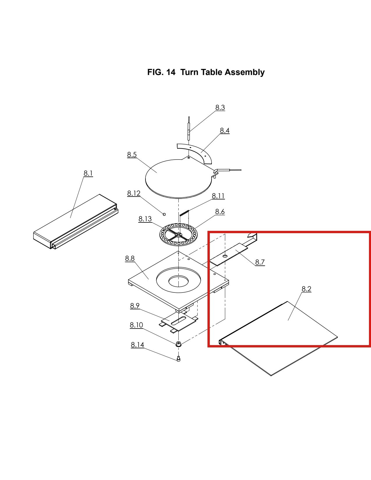 Direct Lift H4P-8100 Turn Table Approach Ramp for Pro 14F 14,000 lb 4-Post Lift parts diagram (location)