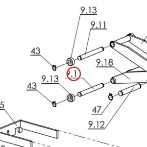 Direct Lift H4P-9002 Roller Shaft for RJ70 Rolling Jack – Pro 14F 4-Post Lift parts diagram
