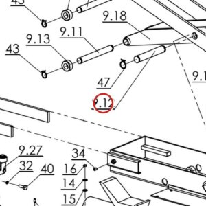 Direct Lift H4P-9005 Scissor Shaft for RJ70 Rolling Jack – Pro 14F 4-Post Lift parts diagram