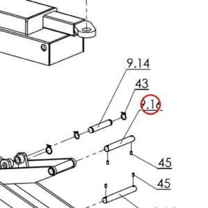 Direct Lift H4P-9008 Short Scissor Shaft for RJ70 Rolling Jack – Pro 14F 4-Post Lift parts diagram