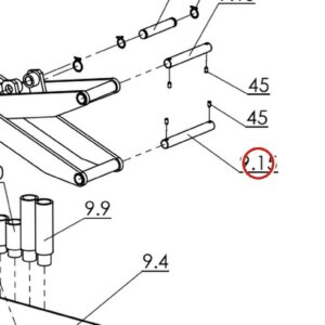 Direct Lift H4P-9009 Long Scissor Shaft for RJ70 Rolling Jack – Pro 14F 4-Post Lift parts diagram