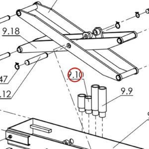 Direct Lift H4P-9010 3" Truck Adapter for RJ70 Rolling Jack – Pro 14F 4-Post Lift parts diagram