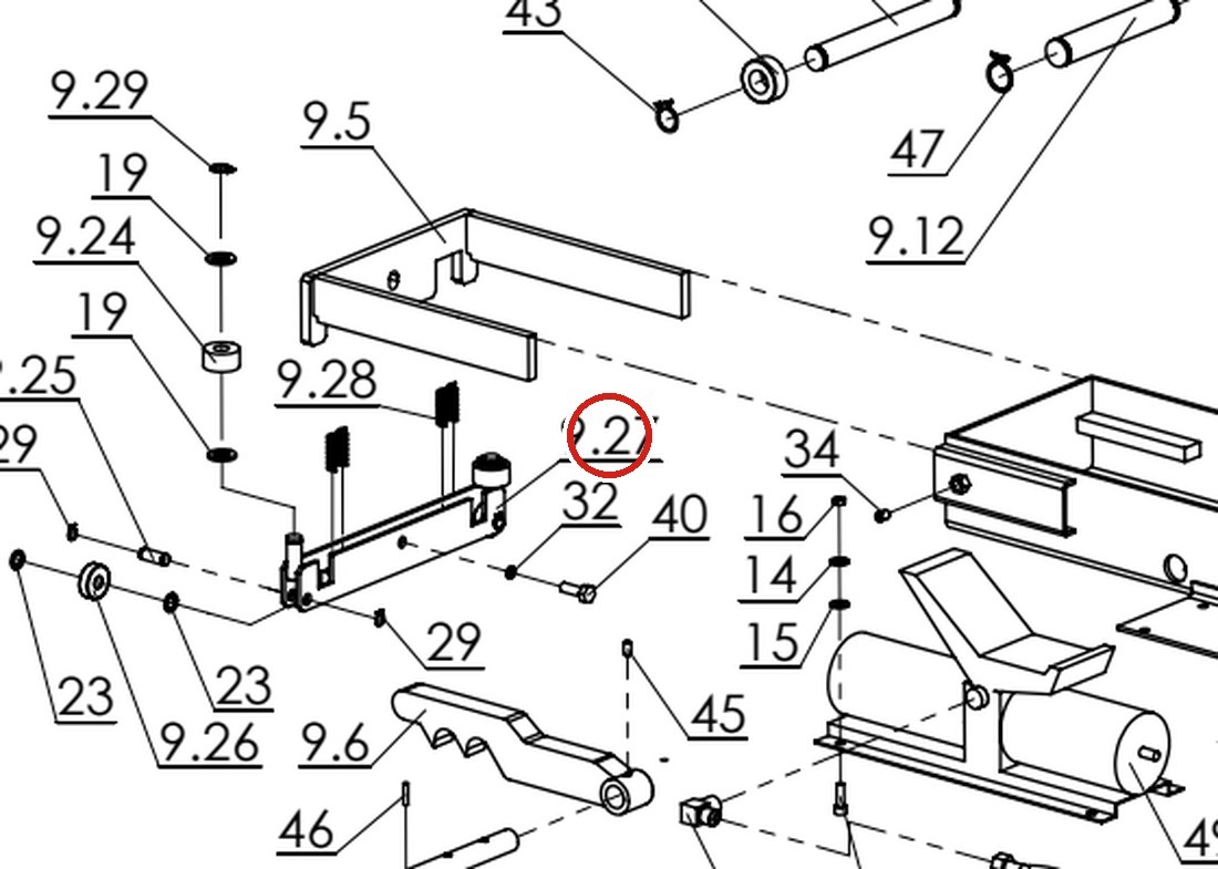 Direct Lift H4P-9410 Moving Structure for RJ70 Rolling Jack – Pro 14F 4-Post Lift parts diagram