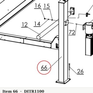 Direct Lift H4P-R1100 Column A for Pro 14F 14,000 lb 4-Post Lift and CR14 (14000EWT) - parts drawing detail