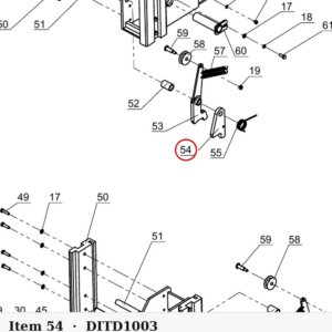 Direct Lift NH4D-1003 Safety Latch - 9K Parking Wider V & PP9+ 9K 4-Post - parts drawing detail