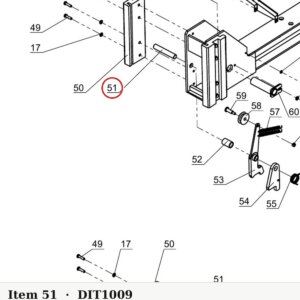 Direct Lift NH4D-1009 Latch Shaft - 9K Parking Wider V & PP9+ 9K 4-Post - parts drawing detail
