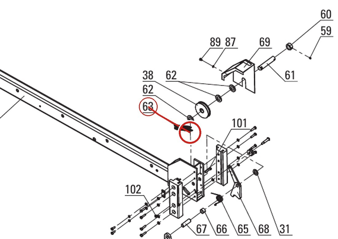 Direct Lift NH4D-1011 Safety Latch Spring - 7K 4-Post Parking & Forward Lift Alignment Racks parts diagram