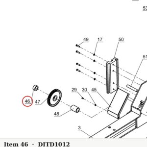 Direct Lift NH4D-1012 Bushing A (Spacer) - 9K Parking Wider V & PP9+ 9K 4-Post - parts drawing detail