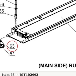 Direct Lift NH4D-2002 Bushing E (Spacer) - 9K Parking Wider V & PP9+ 9K 4-Post Runway - parts drawing detail