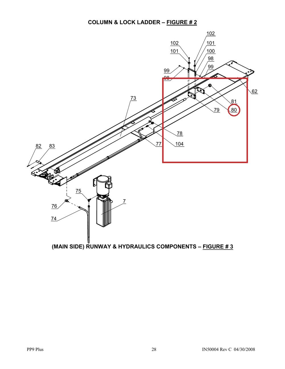 Direct Lift NH4D-2022 Cable Lock Plate B - 9K Parking Wider V & PP9+ 9K 4-Post - full parts breakdown drawing
