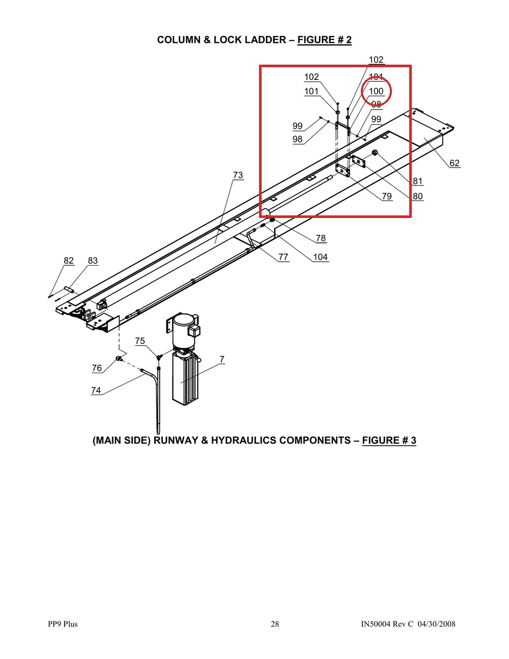 Direct Lift NH4D-2030A Cable Lock Bracket - 9K Parking Wider V & PP9+ 9K 4-Post - full parts breakdown drawing