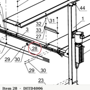 Direct Lift NH4D-4006 Crossbeam Bracket - 9K Parking Wider V & PP9+ 9K 4-Post - parts drawing detail