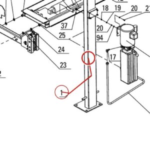 Direct Lift PP8P-1000 Power Unit Column Weldment A - PP8+ & PP8+ Long 8K 4-Post Lifts parts diagram