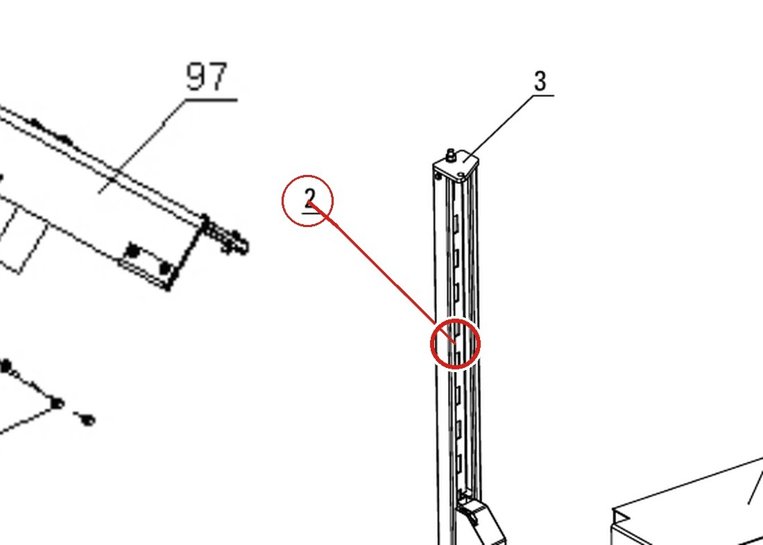 Direct Lift PP8P-1100 Column Weldment B - PP8+ 8K 4-Post Lift parts diagram