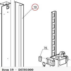 Direct Lift PV10-1000 Column A - Pro 10 / PRO-V10 / PV10 2-Post 10K Lift - parts drawing detail