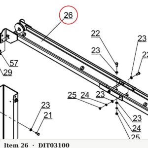Direct Lift PV10-3100 Cross Beam A - PRO10 / PROv10 / PV10 2-Post 10K Lift - parts drawing detail