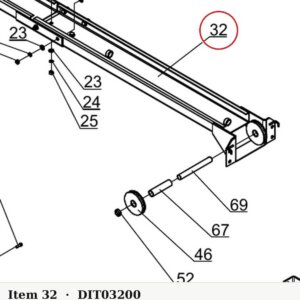 Direct Lift PV10-3200 Cross Beam B - PRO10 / PROv10 / PV10 2-Post 10K Lift - parts drawing detail