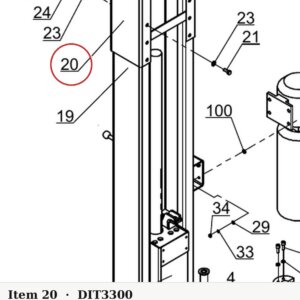 Direct Lift PV10-3300 Up-Column A Power Unit Column Extension - PRO10 / PROv10 / PV10 - parts drawing detail