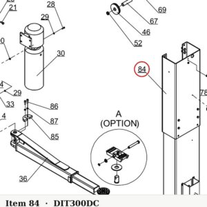 Direct Lift PV10-3300DC Up-Column B Column Extension - PRO10 / PROv10 / PV10 - parts drawing detail