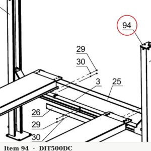 Direct Lift SH4D-1500DC Top Cap B for PP9+ 9K 4-Post & 9K Parking Lift - parts drawing detail