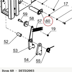 Direct Lift SH4D-2003 Cable Sheave Shaft for PP9+ 9K 4-Post & 9K Parking Lift - parts drawing detail
