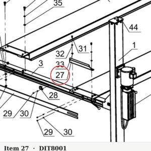 Direct Lift SH4D-8001 Wheel Stop / Tire Stop - PP9+ 9K 4-Post & 9K Parking Wider V - parts drawing detail