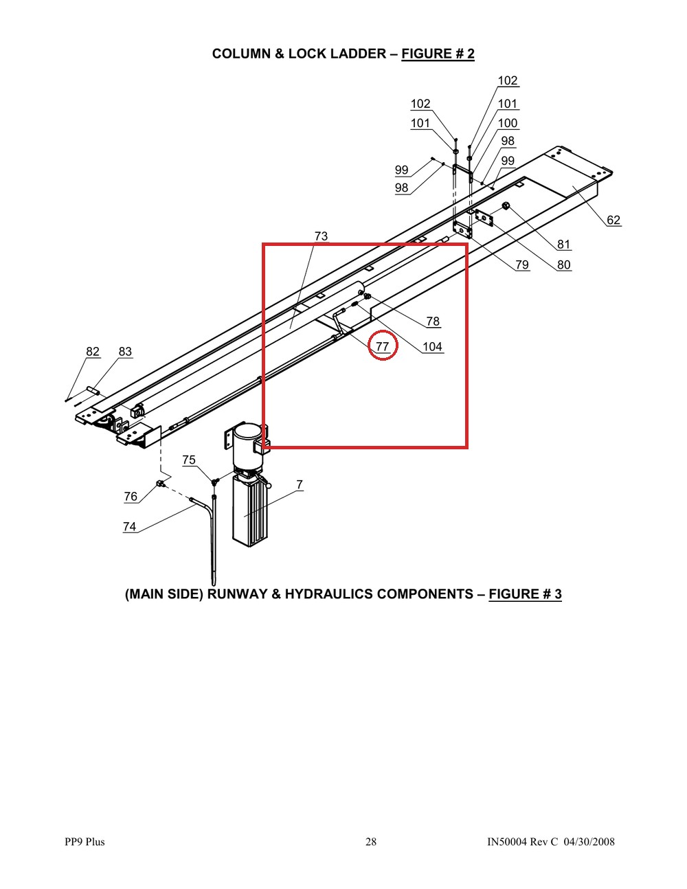 Direct Lift SH4D-8010 Hydraulic Hose B 79.5" - PP9+ 9K 4-Post & 9K Parking Wider V - full parts breakdown drawing