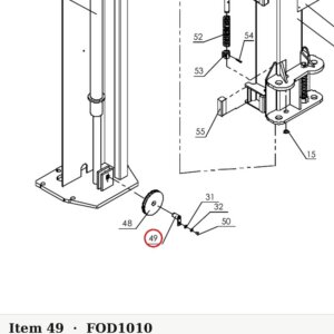 Direct Lift V12TP-1010 Top Cable Pulley Shaft for I12, PRO10 / PROV10 / PV10 & 2-Column 10K Lifts - parts drawing detail