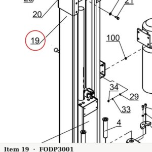 Direct Lift V12TP-3001 Top Cable Pulley Shaft for I12, PRO10 / PROV10 / PV10 & 2-Column 10K Lifts - parts drawing detail