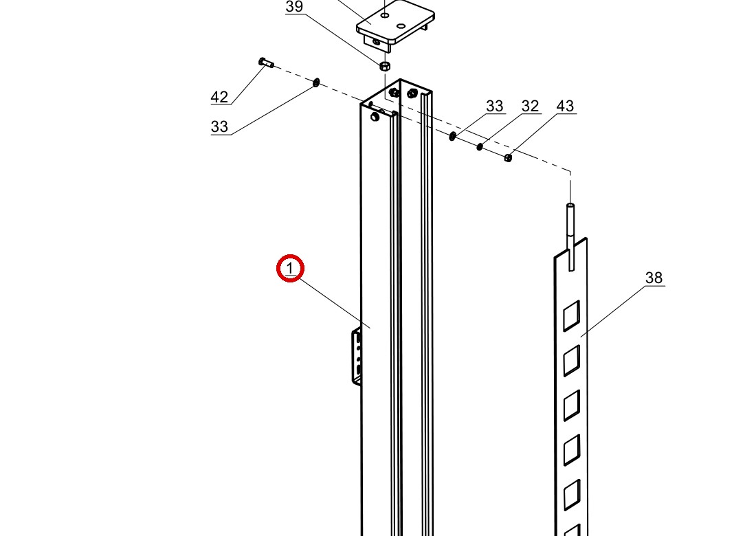 Direct Lift SH4D-1000 Power Unit Column Weldment for PP9+ 9K 4-Post & 9K Parking Lift (Wider V)