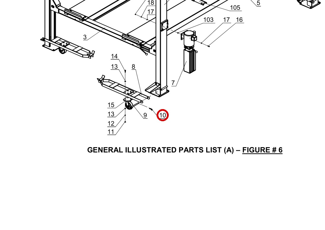 Direct Lift H4D-5006-3 Cotter Pin for Caster Kit — 9K Wide & PP9+ 9K 4-Post Parking Lifts