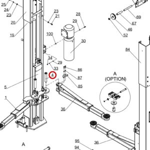 Direct Lift 30500-5300 Swing Arm Pin for Pro 10 10K, BP9 and Pro 9F 9K 2-Post Lifts