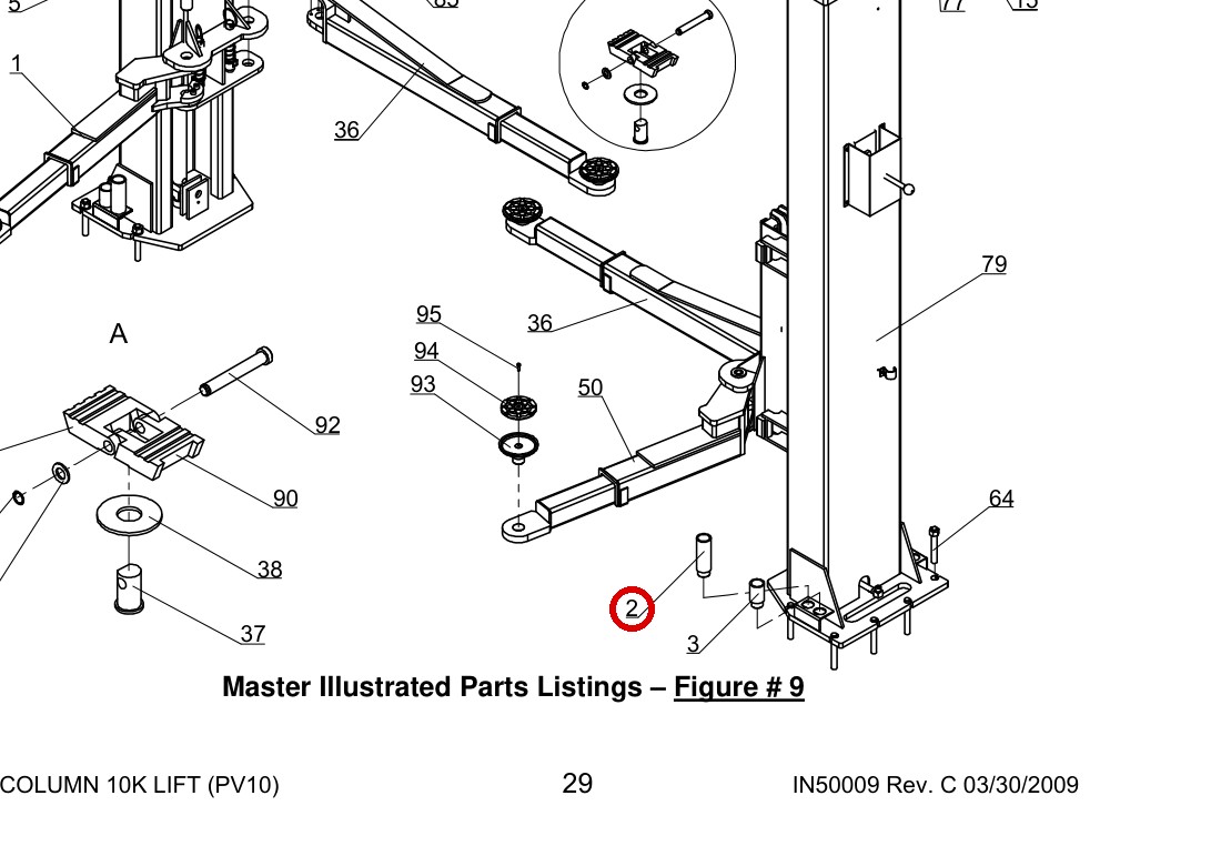 Direct Lift 30500-6201 Adapter B 6.5" Stackable Lift Adapter for Pro 10 / PRO-V10 / PV10