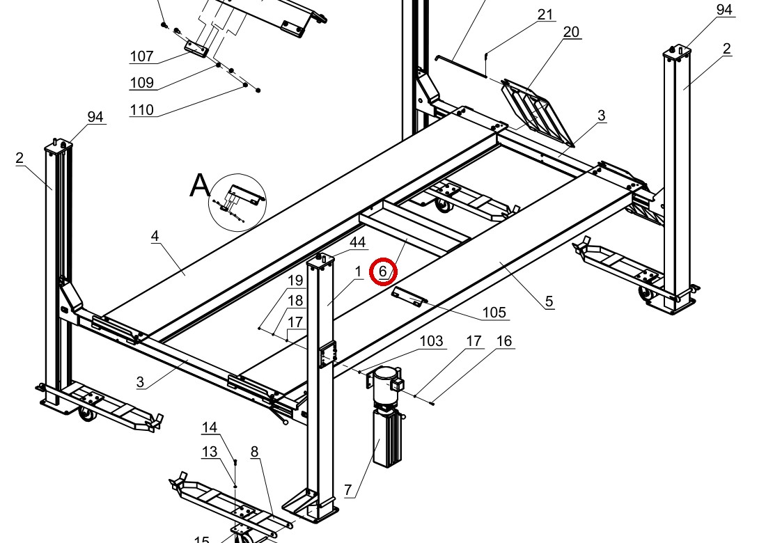 Direct Lift SH4D-8050 Jack Tray / Parts Box - PP9+ 9K 4-Post Ramp; 9K Parking Wider V