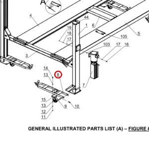 Direct Lift SH4D-7000 Caster Frame - PP9+ 9K 4-Post Caster Kit