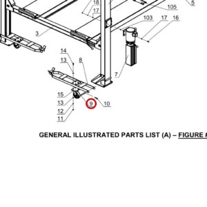 Direct Lift SH4D-7100 Caster Frame Pin - PP9+ 9K 4-Post & 9K Parking Wider V Caster Kit