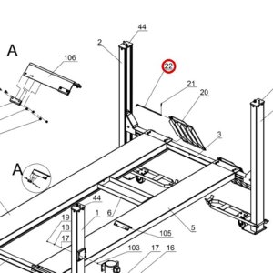 Direct Lift SH4D-8002 Ramp Pin (Pivot Shaft) - PP9+ 9K 4-Post & 9K Parking Wider V