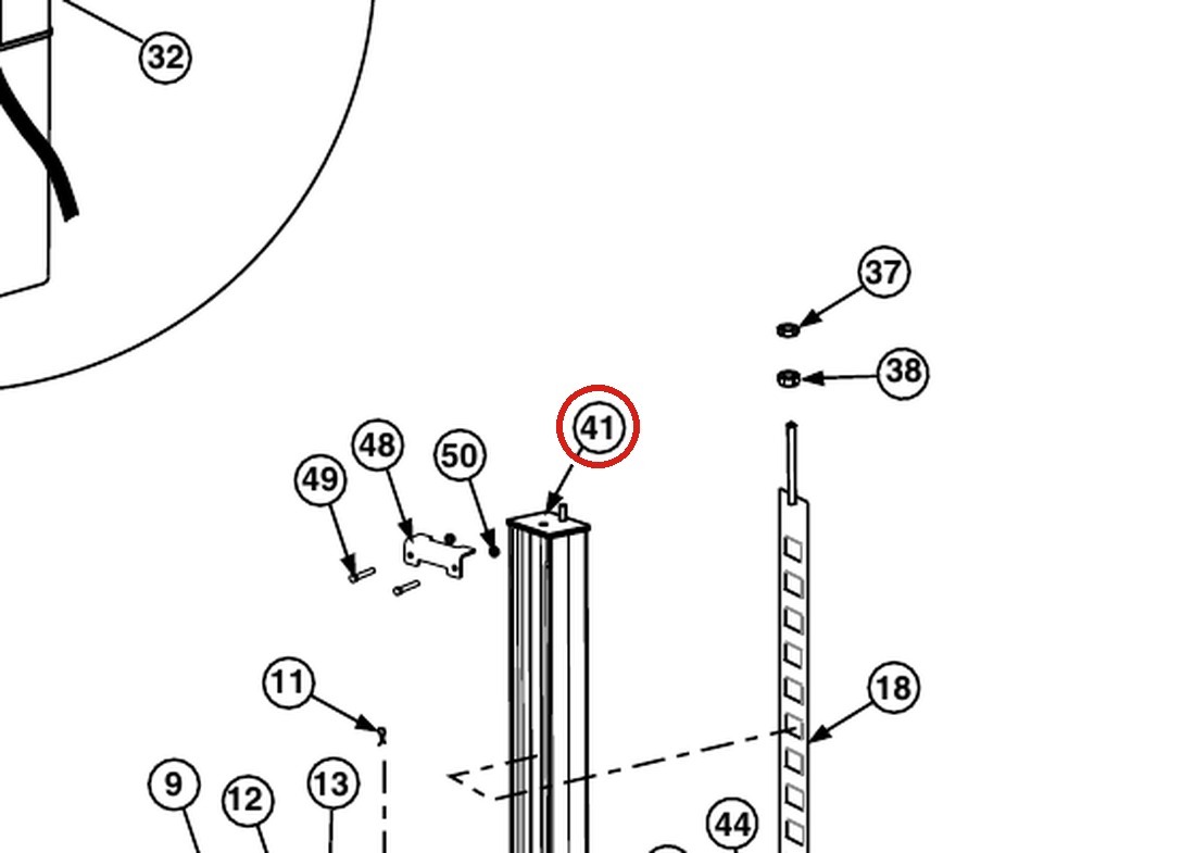 Forward Lift 1400101 Front Column - OR14 14K Four-Post Lift parts diagram