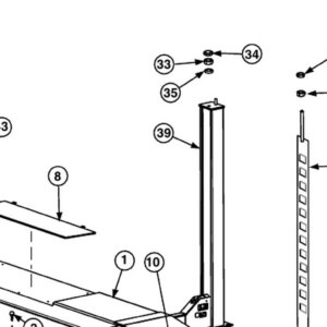 Forward Lift 1400106 Rear Latch Bar - OR14 14K Four-Post Lift parts diagram