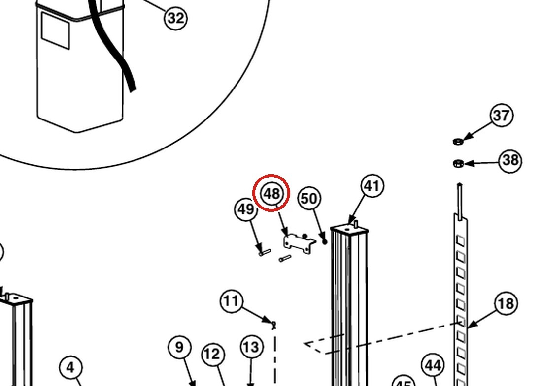 Forward Lift 1400107 O.F. Column Tie Bar - OR14 14K Four-Post Lift parts diagram