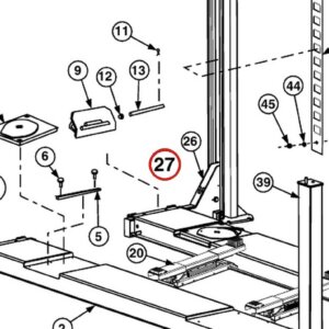 Forward Lift 1400401 Right Front Yoke Assembly with Latches - OR14 14K Four-Post Lift parts diagram