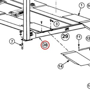 Forward Lift 1400405 Rear Yoke Weldment for OR14 14K 4-Post Lift parts diagram