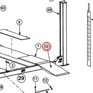 Forward Lift 1400506 Standard Ramp Chock Assembly for OR14 14K 4-Post Lift parts diagram