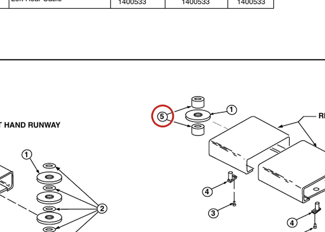 Forward Lift 1400510 Sheave Spacer for OR14 14K 4-Post Lift parts diagram